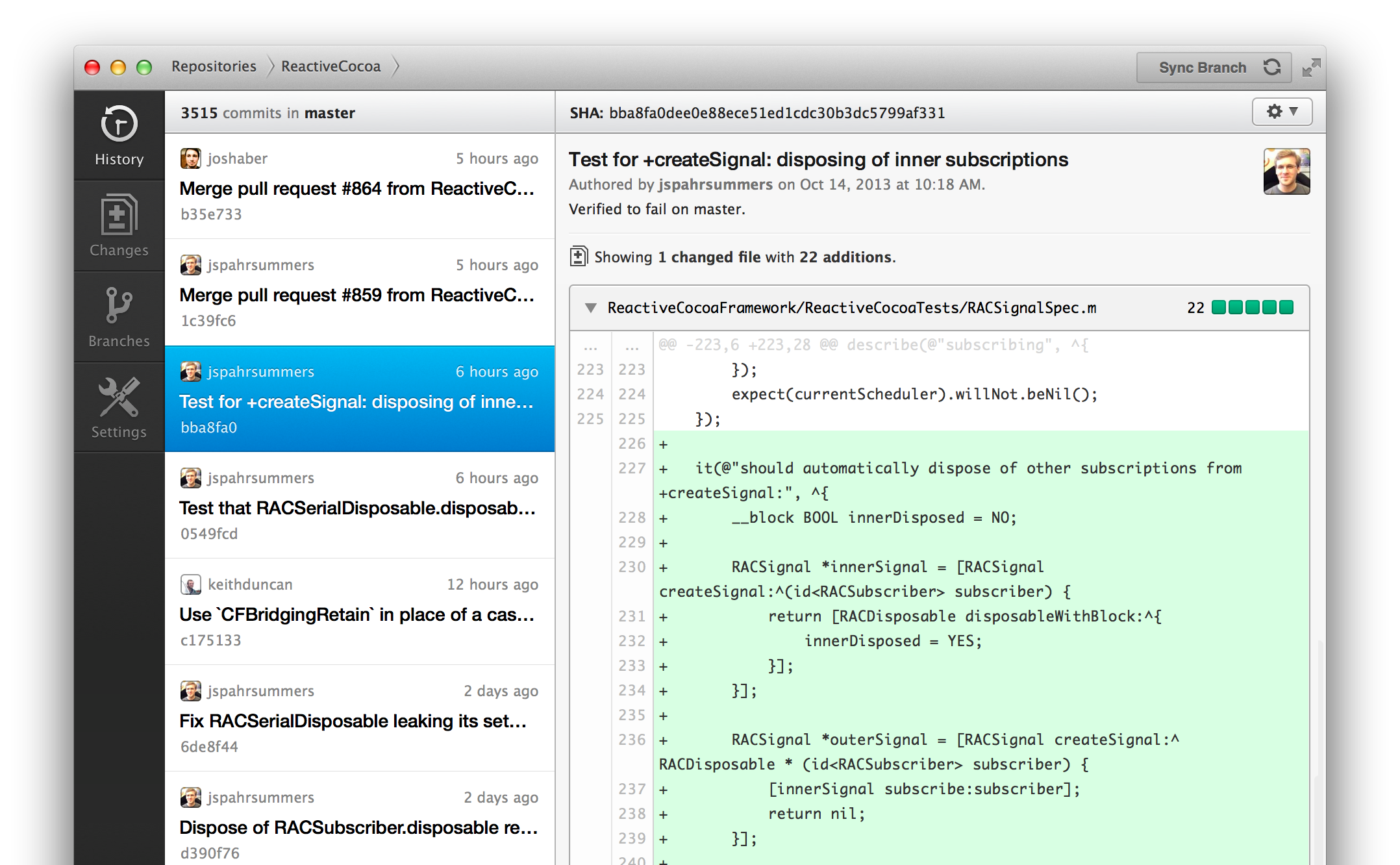 GitHub for Mac screenshot