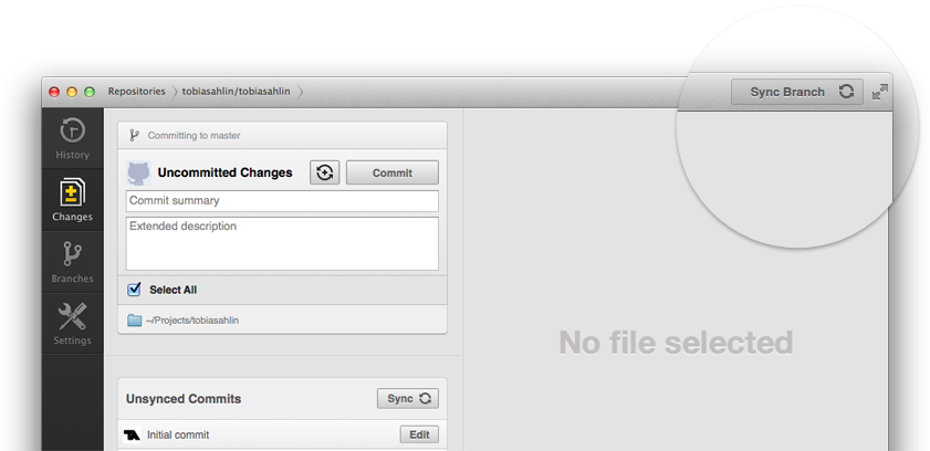 GitHub for Mac screenshot